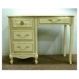 White Antique Vanity w/ 4 Drawers 40" X 17" x 31"