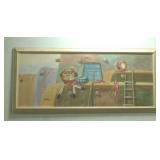 Native American Canvas Painting 65" x 29"