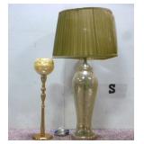 Beautiful Lamp w/ Moss Green Lamp Shade and More