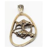 Sterling Silver  Fish Pendant; 4.1 Grams