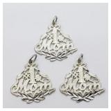 Sterling Silver 3 Charm  Pendant