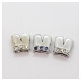 Sterling Silver CZ 3 Charm Pendant