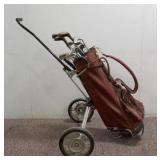 (12) Wilson Golf Clubs W/ Bag & Golf Caddy