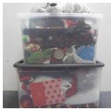 (2) Totes Full of Christmas Decor & More