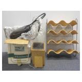 Wine Rack, Knife Block, & Purses