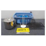 Assorted Kitchenware, Baskets, and License Plates