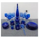 Assorted Blue Glassware