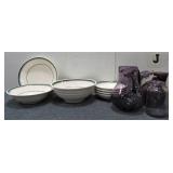 Plates, Bowls, & Purple Glassware