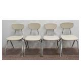 (4) White Plastic Grade School Chairs