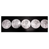 (5) 2012 Uncirculated Silver Liberty Dollar