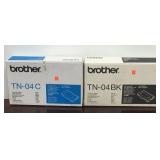 (2) Brother Toner Cartridges TN-04C & TN-04-BK