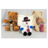Stuffed Animals Along With Linens