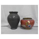 (2) Vases, (1) Is Metal & Made In China