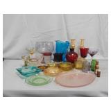Colored Glass, Big Pitcher, Ashtrays, & More
