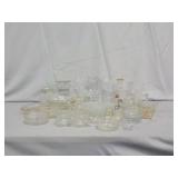 Clear Glass Stemware, Candle Holders, & More