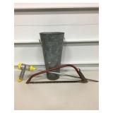 Metal Planter Décor, Handsaw, Ross Root Feeder