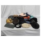 Various Hats Including Feather & Felt Hats & More