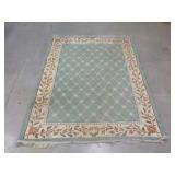Light Blue Floral Rug Size 88"x67"