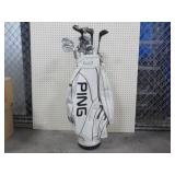 "Ping" Golf Bag With 12 Clubs
