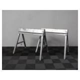 (2) Folding Metal Saw Horses 31" Tall