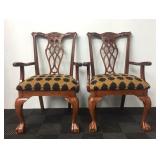 (2) Wood Chairs With Cushions
