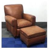 Leather Chair & Foot Stool