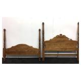 Vintage Queen Oak Headboard/Footboards