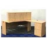 Office Desk With Return & Wall Cabinet