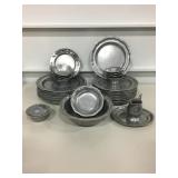Set of Pewter Dinnerware