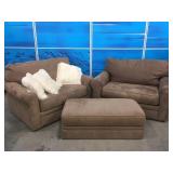 Set of Oversized Chair w/Ottoman