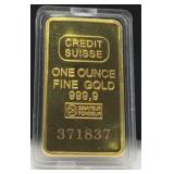 1 Troy Oz Gold PLATED Bar