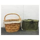 Wicker Basket & Plastic Storage