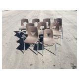 Set Of (9) Brown Chairs