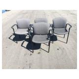 Set Of (4) Gray Office Chairs