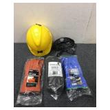 Mine Hard Hat & (2) Pairs of Gloves 1SM 1MED