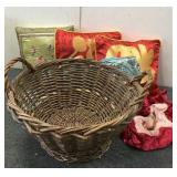 Wicker Basket & Pillows