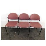 (3) Red Office Chairs