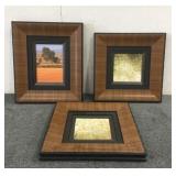 (3) Wood Style Framed Paintings