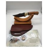 Ducks Unlimited Knife W/ Stamped Wooden Handle &
