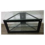 3-Shelf Glass Corner TV Stand