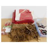 Leather Purse, Costume Jewelry & Placemats
