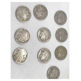 (10) Buffalo Nickels