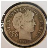 1913-P Barber Silver Dime F12