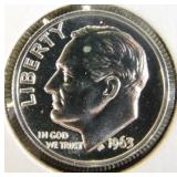 1963-P Roosevelt Silver Dime PR69