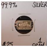 99% Silver Bar 1 Gram