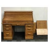 Roll Top Office Desk W/Shelves