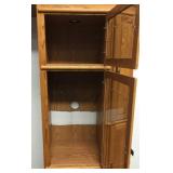 Oak Wood Entertainment Center W/(6) Shelves