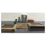 Antique Scale, Tool Box & Oil Cans