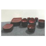 Black & Red Dish Set