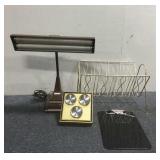 Lamp,Clipboard & Magazine Rack